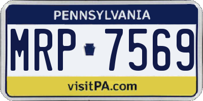 PA license plate MRP7569