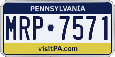 PA license plate MRP7571