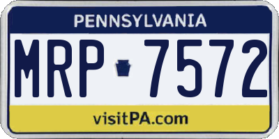 PA license plate MRP7572