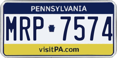 PA license plate MRP7574
