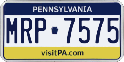 PA license plate MRP7575