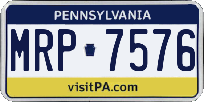 PA license plate MRP7576