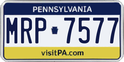 PA license plate MRP7577