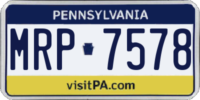 PA license plate MRP7578