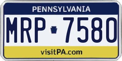 PA license plate MRP7580