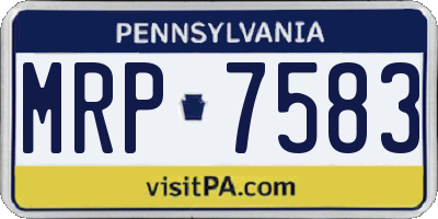 PA license plate MRP7583