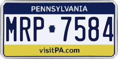 PA license plate MRP7584