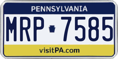PA license plate MRP7585