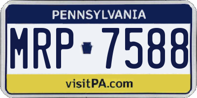 PA license plate MRP7588