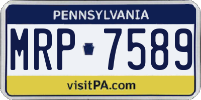 PA license plate MRP7589
