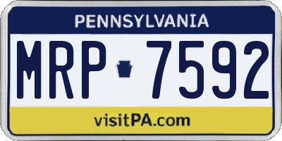 PA license plate MRP7592