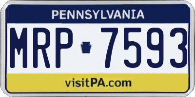 PA license plate MRP7593