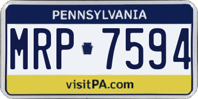 PA license plate MRP7594