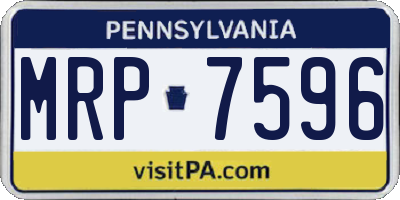 PA license plate MRP7596
