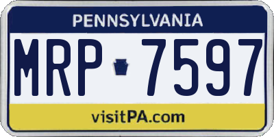 PA license plate MRP7597