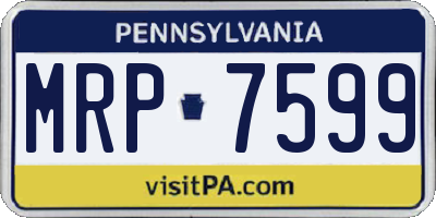 PA license plate MRP7599