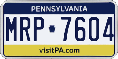 PA license plate MRP7604