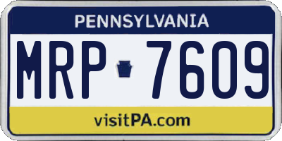 PA license plate MRP7609