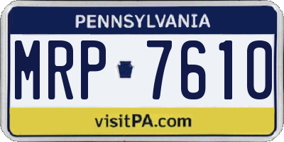PA license plate MRP7610