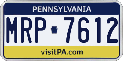 PA license plate MRP7612