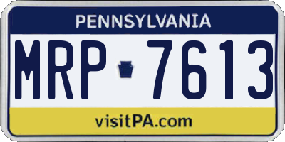 PA license plate MRP7613