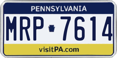 PA license plate MRP7614