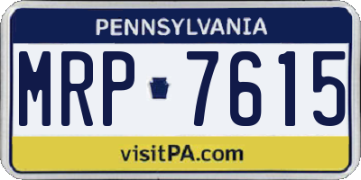PA license plate MRP7615