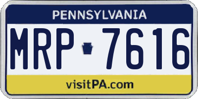 PA license plate MRP7616