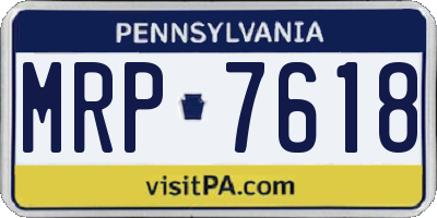 PA license plate MRP7618