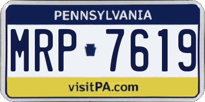 PA license plate MRP7619
