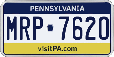 PA license plate MRP7620