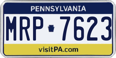 PA license plate MRP7623