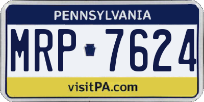 PA license plate MRP7624