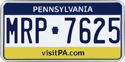PA license plate MRP7625