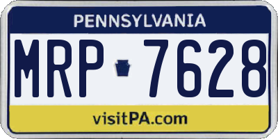 PA license plate MRP7628