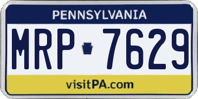 PA license plate MRP7629