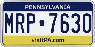 PA license plate MRP7630