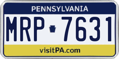PA license plate MRP7631