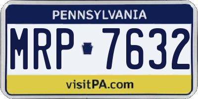 PA license plate MRP7632