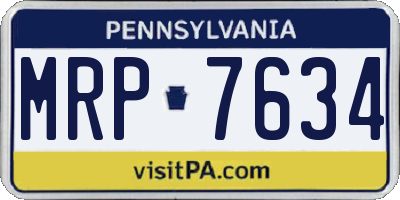 PA license plate MRP7634