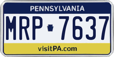 PA license plate MRP7637