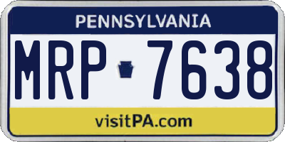 PA license plate MRP7638
