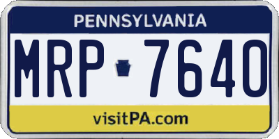 PA license plate MRP7640