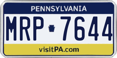 PA license plate MRP7644