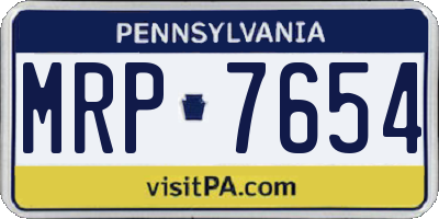 PA license plate MRP7654