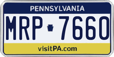 PA license plate MRP7660
