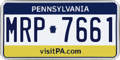 PA license plate MRP7661
