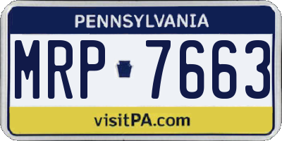 PA license plate MRP7663