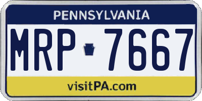 PA license plate MRP7667