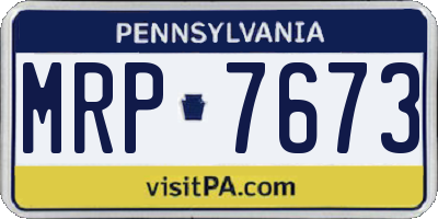PA license plate MRP7673